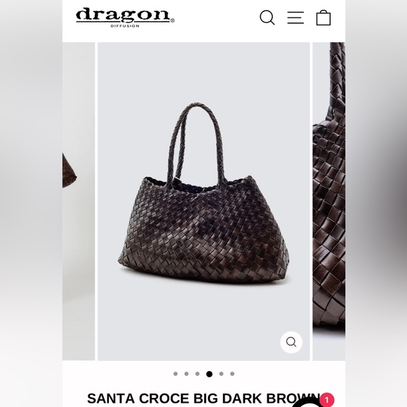 Dragon Diffusion Santa Croce Bag - Large Size - Dark Brown - Picture 2 of 16